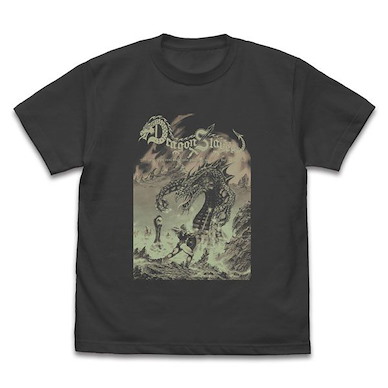 Dragon Slayer系列 (細碼) 1984 遊戲版 封面 墨黑色 T-Shirt Visual T-Shirt /SUMI-S【Dragon Slayer Series】