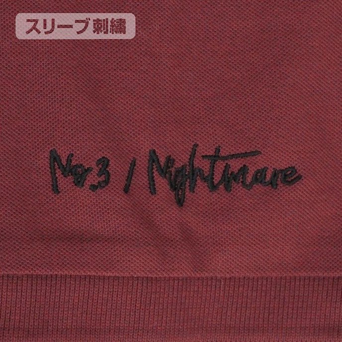 約會大作戰 : 日版 (中碼)「時崎狂三」剪影刺繡 酒紅色 Polo Shirt