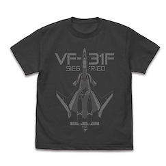 超時空要塞Δ : 日版 (加大)「VF-31F Siegfried」墨黑色 T-Shirt