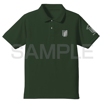 進擊的巨人 (加大) 調查兵團 LOGO 刺繡 亮綠色 Polo Shirt Survey Corps Embroidery Polo Shirt /BRIGHT GREEN-XL【Attack on Titan】