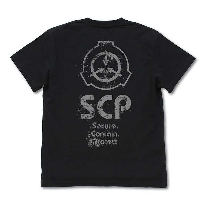 SCP基金會 : 日版 (細碼) SCP財團 職員長年穿著標誌 黑色 T-Shirt