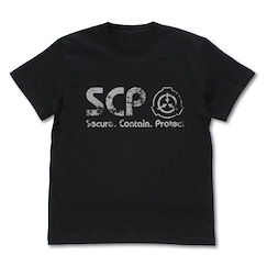 SCP基金會 : 日版 (加大) SCP財團 職員長年穿著標誌 黑色 T-Shirt