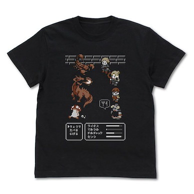 迷宮飯 (大碼) 像素繪 黑色 T-Shirt Pixel Art T-Shirt /BLACK-L【Delicious in Dungeon】