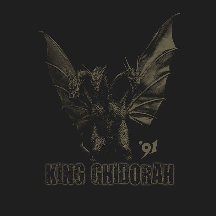 哥斯拉系列 : 日版 (大碼)「王者基多拉」(1991) 墨黑色 T-Shirt