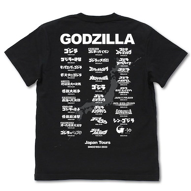 哥斯拉系列 (加大) 哥斯拉電影旅程 1954 ~ 2023 年標誌 Ver.2.0 T-Shirt Godzilla Godzilla Tour T-Shirt Ver.2.0/ BLACK-XL【Godzilla Series】