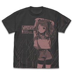 學園偶像大師 (大碼)「花海咲季」全印刷 墨黑色 T-Shirt Saki Hanami All Print T-Shirt /SUMI-L【Gakuen Idolm@ster】