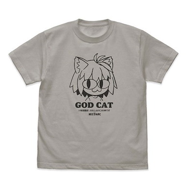 月姬 (細碼)「貓姬」GOD CAT 淺灰 T-Shirt A piece of blue glass moon GOD CAT Neko Arc T-Shirt /LIGHT GRAY-S【Tsukihime】