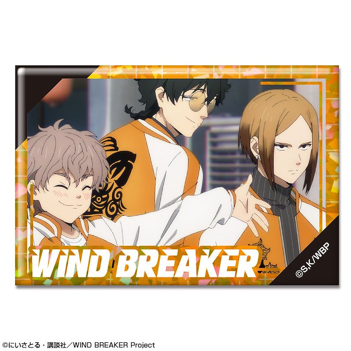 WIND BREAKER—防風少年— : 日版 「兔耳山丁子 + 十亀条 + 佐狐浩太」閃閃 方形徽章 B