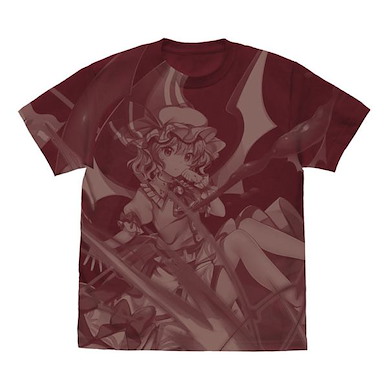 東方Project 系列 (細碼)「蕾米莉亞」全印刷 酒紅色 T-Shirt Remilia Scarlet All Print T-Shirt /BURGUNDY-S【Touhou Project Series】