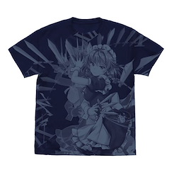 東方Project 系列 : 日版 (大碼)「十六夜咲夜」全印刷 深藍色 T-Shirt