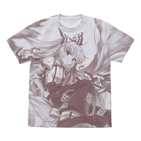 東方Project 系列 : 日版 (中碼)「藤原妹紅」全印刷 霧灰 T-Shirt