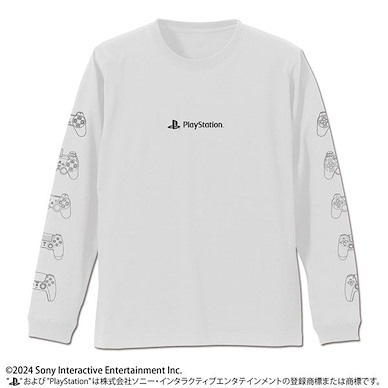 PlayStation (大碼) for PlayStation Controller Line-ups Ver. 長袖 白色 T-Shirt Ribbed Long Sleeve T-Shirt for PlayStation Controller Line-ups Ver./WHITE-L【PlayStation】