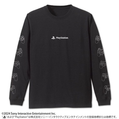 PlayStation (大碼) for PlayStation Controller Line-ups Ver. 長袖 黑色 T-Shirt Ribbed Long Sleeve T-Shirt for PlayStation Controller Line-ups Ver./BLACK-L【PlayStation】