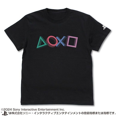 PlayStation (大碼)「△○×□」3D Shapes Logo Ver. 黑色 T-Shirt T-Shirt for PlayStation 3D Shapes Logo Ver./BLACK-L【PlayStation】