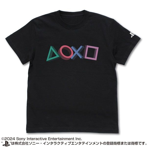 PlayStation : 日版 (中碼)「△○×□」3D Shapes Logo Ver. 黑色 T-Shirt