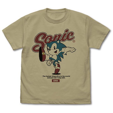 超音鼠 (中碼)「超音鼠」經典造型 深卡其色 T-Shirt Classic Sonic Vintage T-Shirt /SAND KHAKI-M【Sonic the Hedgehog】