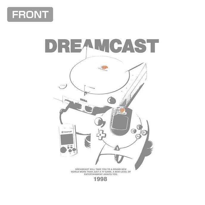 Dreamcast (DC) : 日版 (中碼) 世嘉家用遊戲機系列 白色 T-Shirt