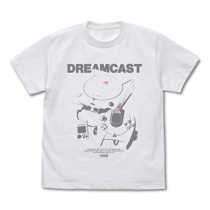 Dreamcast (DC) : 日版 (大碼) 世嘉家用遊戲機系列 白色 T-Shirt