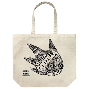 哥斯拉系列 哥斯拉×金剛：新帝國 哥斯拉腳印 米白 大容量 手提袋 Godzilla Footprint Logo Large Tote Bag /NATURAL【Godzilla Series】