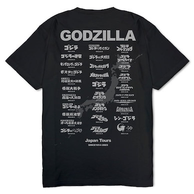 哥斯拉系列 (細碼) 哥斯拉電影旅程 1954 ~ 2023 年標誌 Ver.2.0 黑色 T-Shirt Godzilla Tour Heavy Weight T-Shirt Ver.2.0/BLACK-S【Godzilla Series】