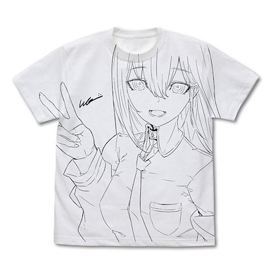 命運石之門 (中碼)「牧瀨紅莉栖」huke Ver. 全印刷 白色 T-Shirt New Illustration Kurisu Makise All Print T-Shirt huke Ver. /WHITE-M【Steins;Gate】