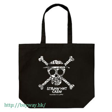 海賊王 「Straw Hat Skull」黑色 大容量 手提袋 Straw Hat Skull Flower Pattern Large Tote Bag / BLACK【ONE PIECE】