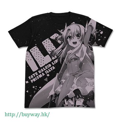 Fate系列 (大碼)「伊莉雅蘇菲爾·馮·愛因茲貝倫」All Print 黑色 T-Shirt Illya All Print T-Shirt / BLACK-L【Fate Series】