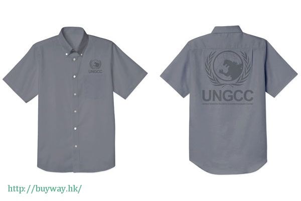 哥斯拉系列 : 日版 (大碼)「聯合國G對策中心」灰丁寧藍 恤衫