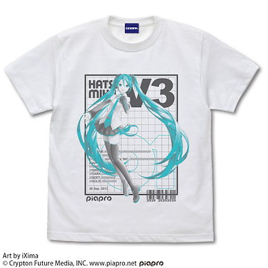 VOCALOID系列 (中碼)「初音未來」V3 Ver.3.0 白色 T-Shirt Hatsune Miku V3 T-Shirt Ver.3.0 /WHITE-M【VOCALOID Series】
