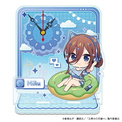 五等分的新娘 「中野三玖」假期 Ver. 亞克力座枱鐘 Puchichoko Mini Acrylic Clock Nakano Miku Vacances Ver.【The Quintessential Quintuplets】