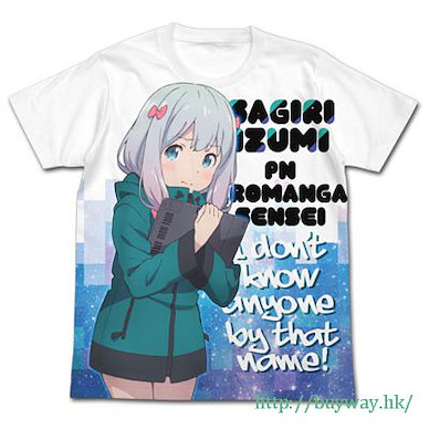 情色漫畫老師 (細碼)「和泉紗霧」白色 全彩 T-Shirt Anime Version Sagiri Izumi Full Graphic T-Shirt / WHITE-S【Eromanga Sensei】