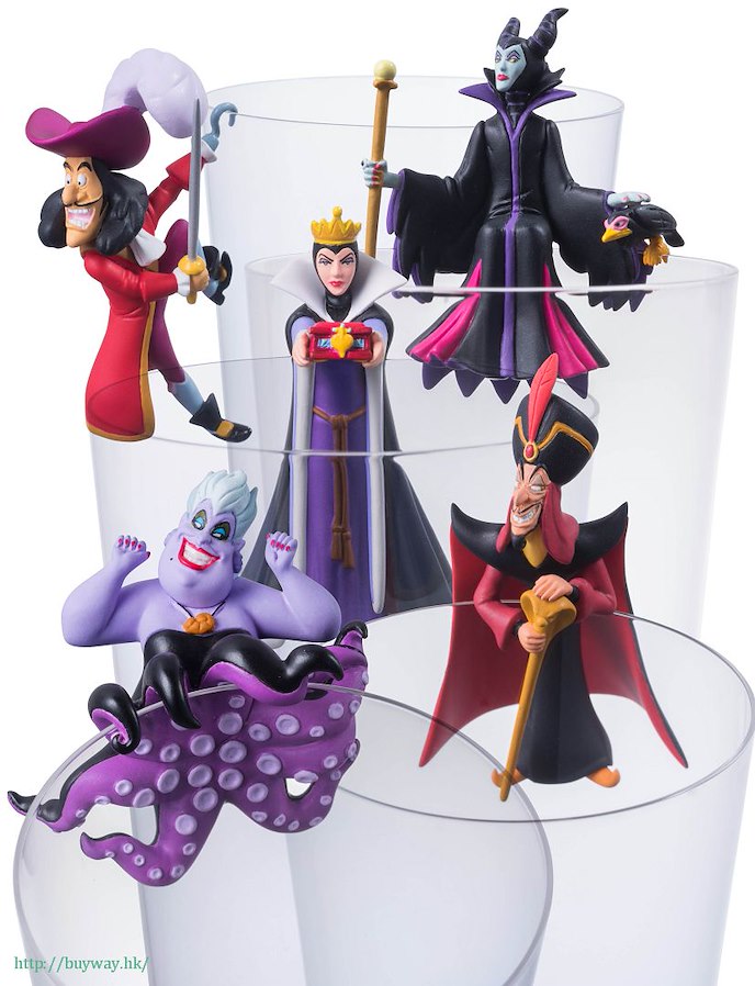 迪士尼系列 : 日版 PUTITTO 嬌小系列「迪士尼」壞蛋角色 杯邊裝飾 (8 個入)