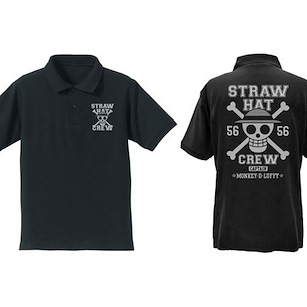 海賊王 (加大)「草帽海賊團」黑色 Polo Shirt Straw Hat Crew Polo Shirt / BLACK - XL【One Piece】