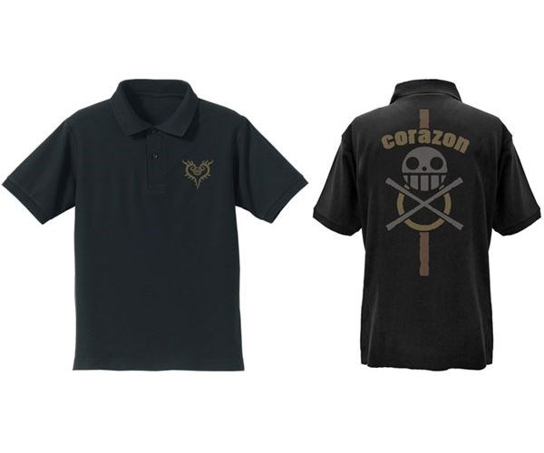 海賊王 : 日版 (大碼)「Corazon」黑色 Polo Shirt