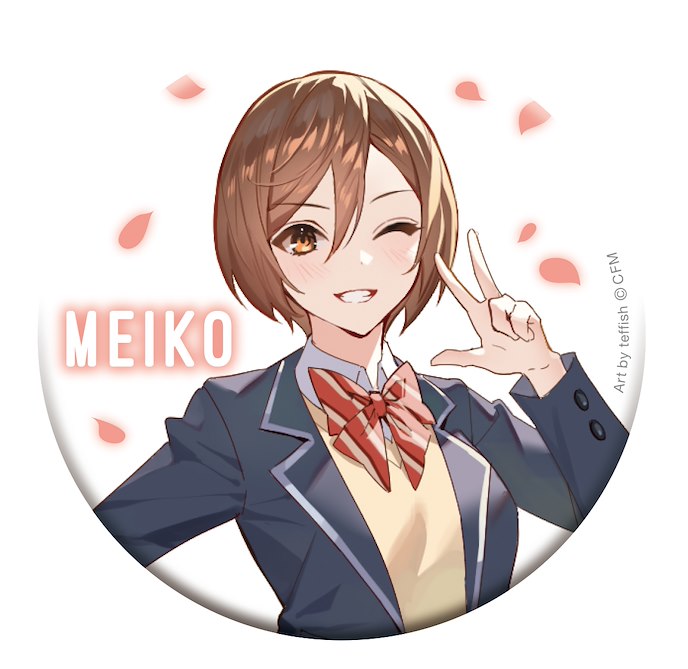 VOCALOID系列 : 日版 「MEIKO」學生服 teffish插圖 75mm 徽章