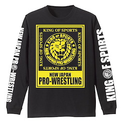 新日本職業摔角 (大碼)「NJPW」獅子標誌 寬鬆 長袖 黑色 T-Shirt Lion Mark Big Silhouette Long Sleeve T-Shirt /BLACK-L【New Japan Pro-Wrestling】
