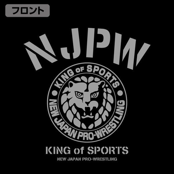 新日本職業摔角 : 日版 (大碼)「NJPW」獅子標誌 寬鬆 黑色 連帽衫