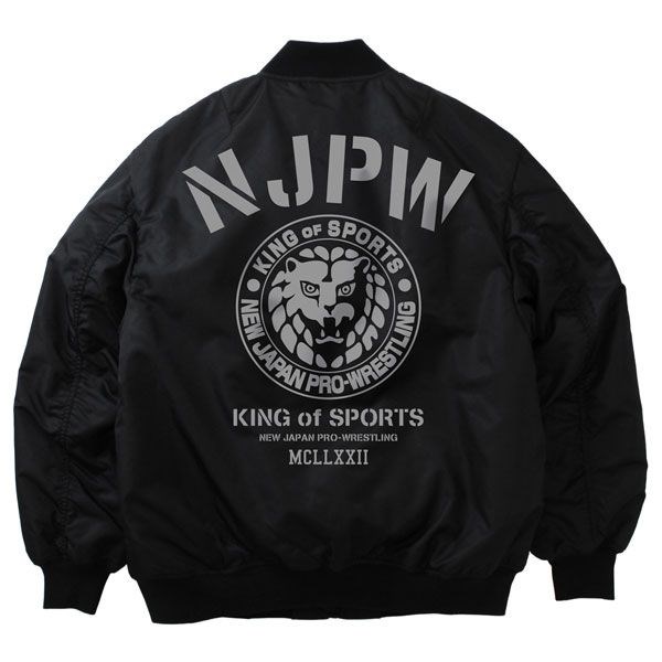 新日本職業摔角 : 日版 (中碼)「NJPW」獅子標誌 MA-1 黑色 外套