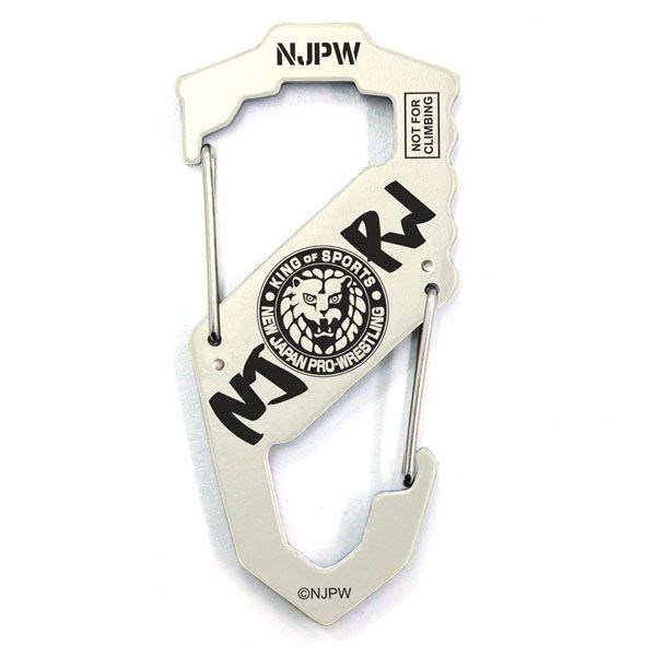 新日本職業摔角 : 日版 「NJPW」獅子標誌 白色 S型 登山扣