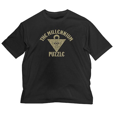 遊戲王 系列 (大碼)「千年積木」寬鬆 黑色 T-Shirt Millennium Puzzle Big Silhouette T-Shirt /BLACK-L【Yu-Gi-Oh!】