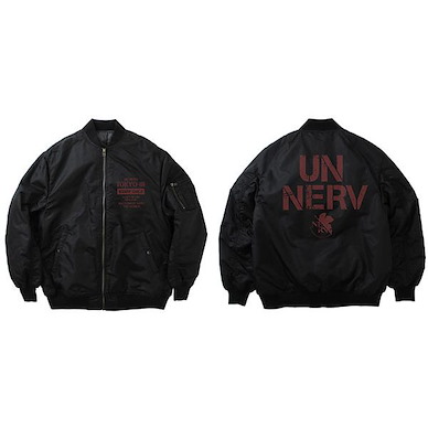 新世紀福音戰士 (加大)「NERV」MA-1 黑色 外套 EVANGELION NERV MA-1 Jacket /BLACK-XL【Neon Genesis Evangelion】
