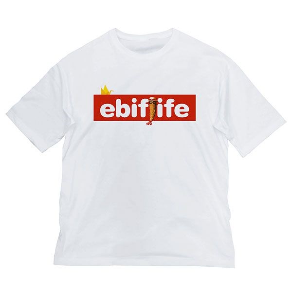日版 (加大)「ebiflife」寬鬆 白色 T-Shirt